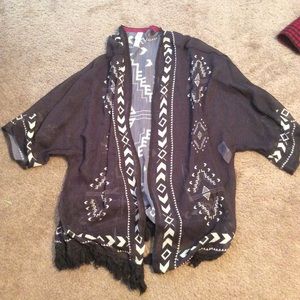 tribal print cardigan